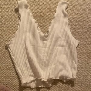 white shien tank crop top